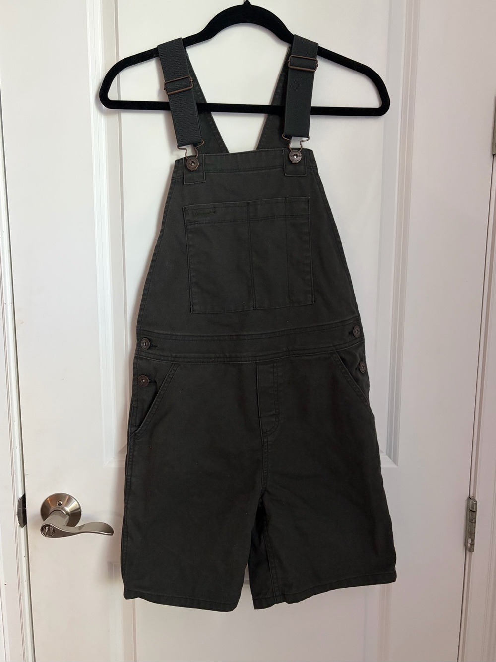 REI Gray Short Denim Overalls with Front Bib size 0